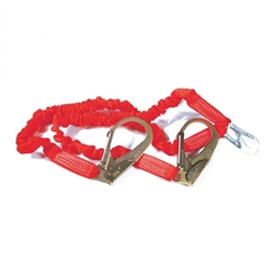 01298 - Guardian Shock Absorbing Stretch Lanyard - Double Leg w/ Rebar Hooks