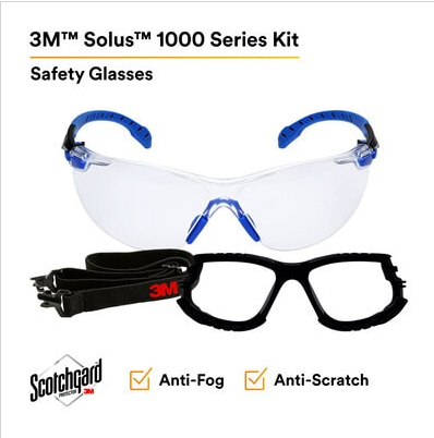 S1101SGAF-KT -3M Solus Safety Glasses 1000-Series Kit